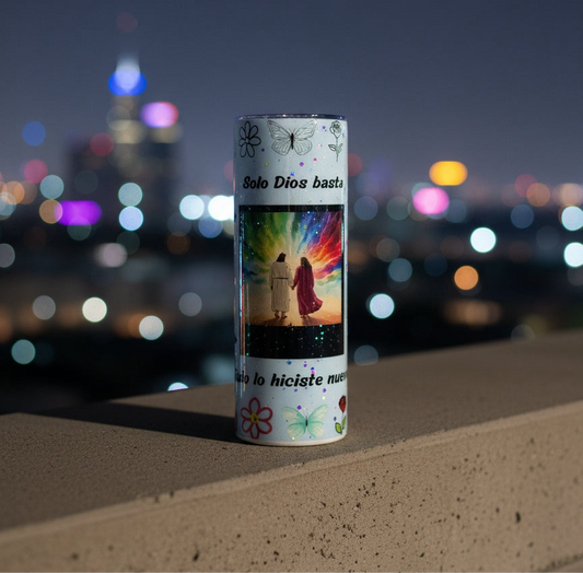 Vaso de Resina y sublimado 20oz – Solo Tú, mi Jesús, pudiste hacerlo (Brilla en la oscuridad) - Cristo vive