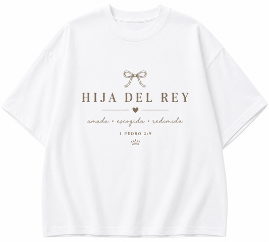 Camisa Oversize Cristiana “Hija del Rey” – Diseño Minimalista Premium