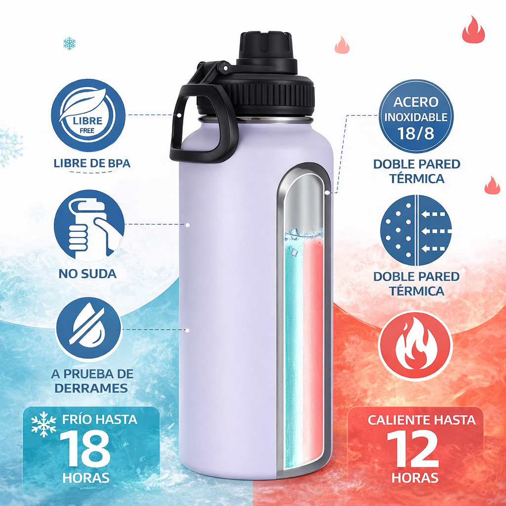 Botella Térmica Cristiana 30 oz “Jehová es mi Pastor” – Salmo 23:1 | Acero Inoxidable - Cristo vive