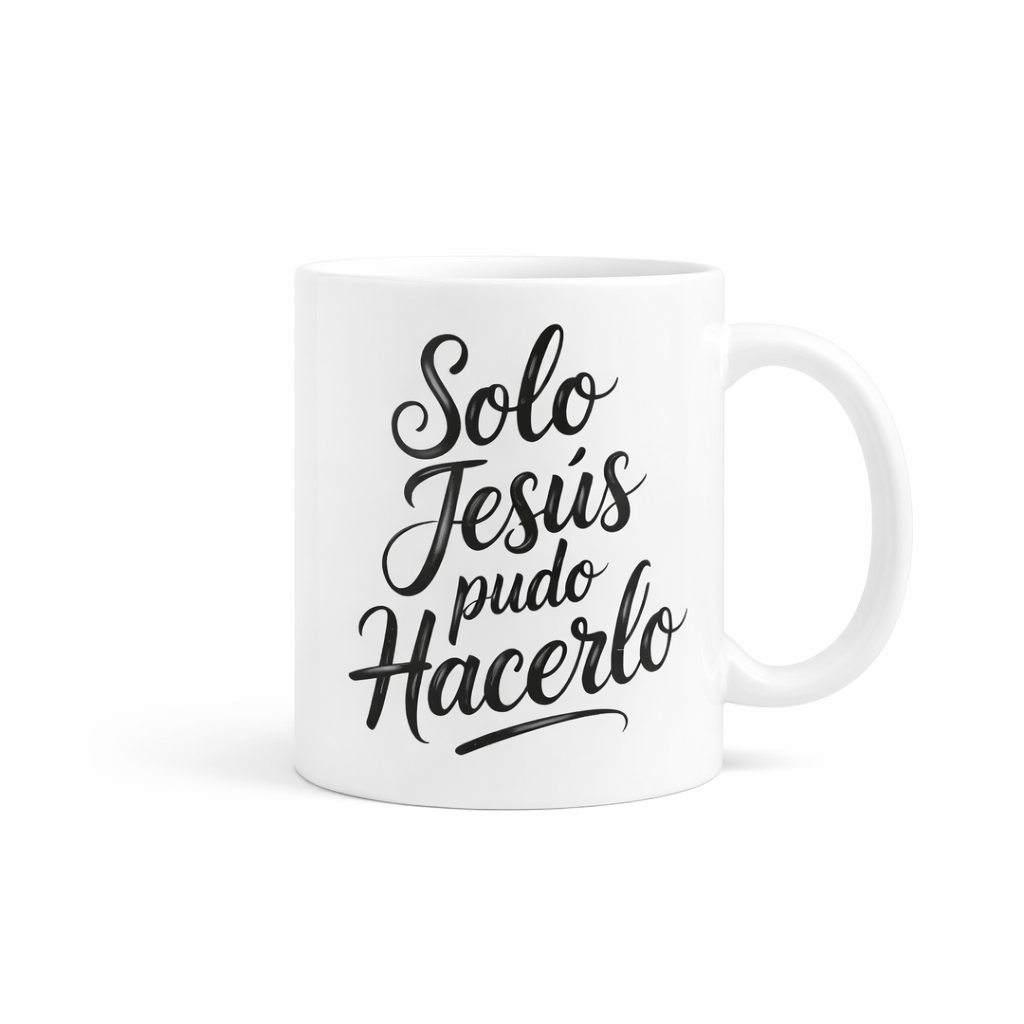 Taza Cristiana “Solo Jesús Pudo Hacerlo” – Edición Inspiracional - Cristo vive