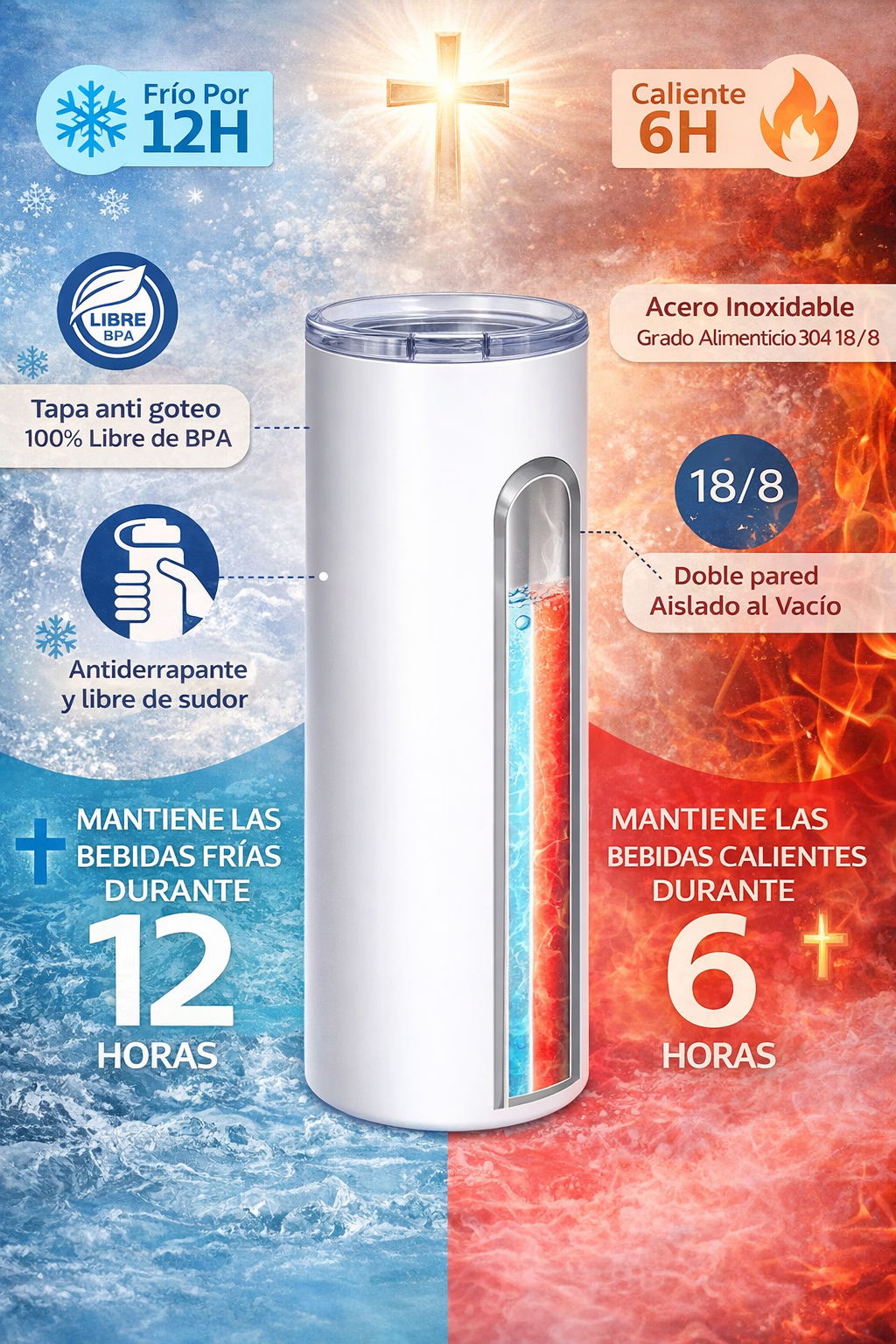 Tumbler 20 oz Reverdecerás – Diseño floral con margaritas - Cristo vive