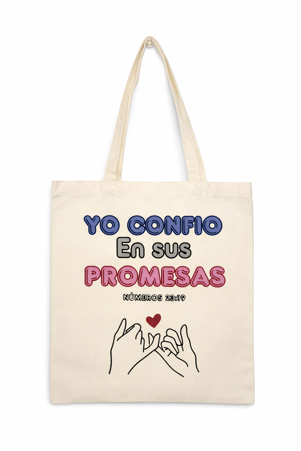 Tote Bag “Yo Confío en Sus Promesas” – Números 23:19 - Cristo vive