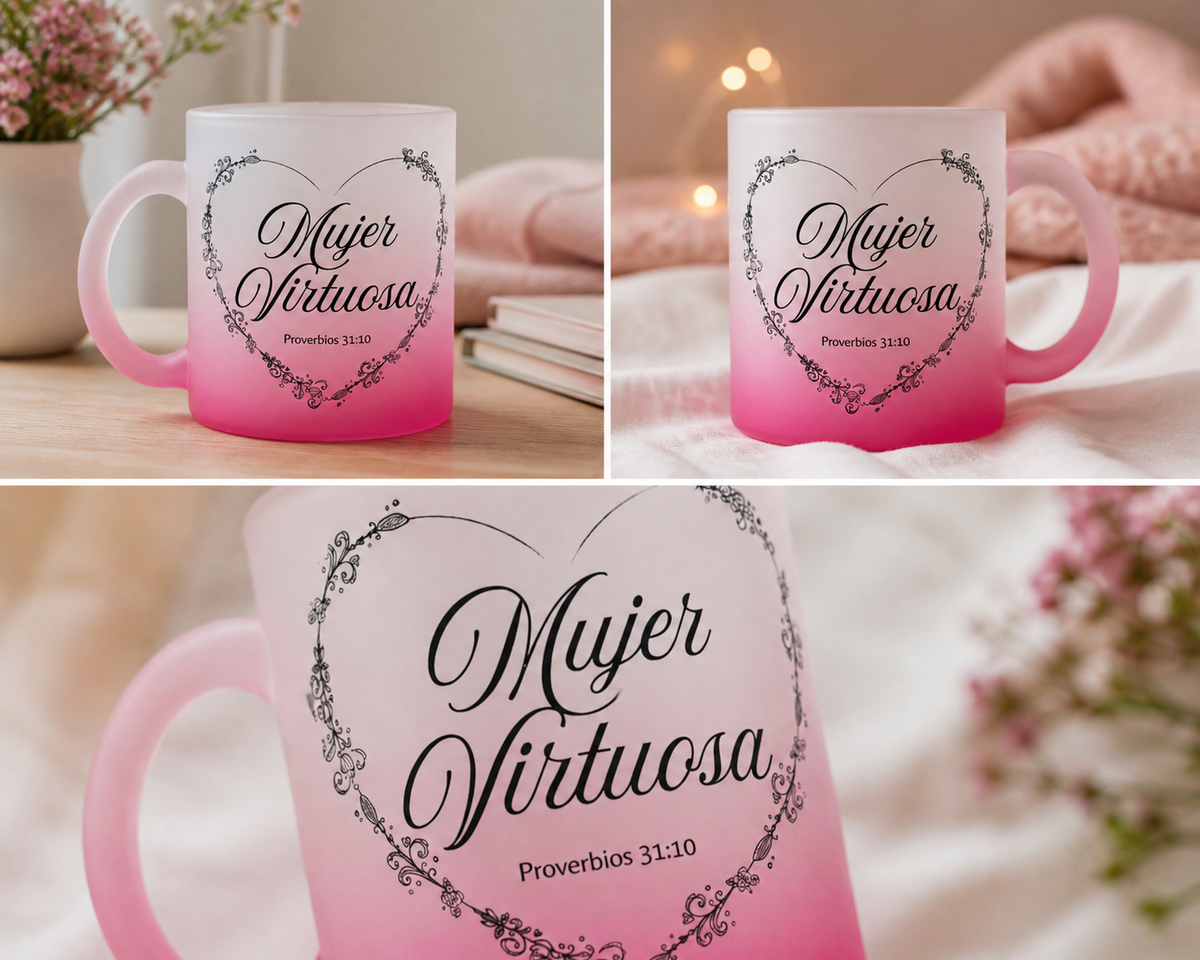 Taza Frosty Mujer Virtuosa Proverbios 31:10 – Regalo Cristiano Inspirador