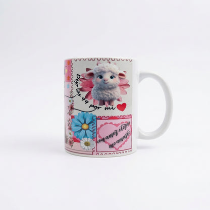 Taza Cristiana “A Dónde Iré Sino a Ti Jesús” – Diseño Floral con Mensaje de Fe