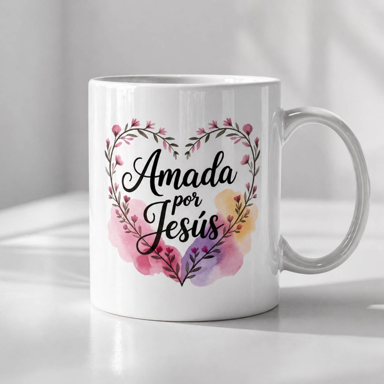 Taza Cristiana Amada por Jesus - Regalo Inspirador con Versiculo Biblico
