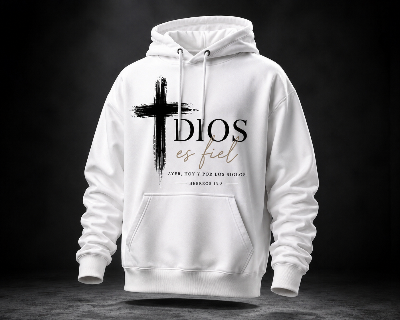 Hoodie Cristiano “Dios es Fiel” | Hebreos 13:8 | Unisex