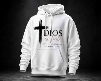 Hoodie Cristiano “Dios es Fiel” | Hebreos 13:8 | Unisex