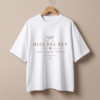 Camisa Oversize Cristiana “Hija del Rey” – Diseño Minimalista Premium