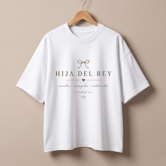 Camisa Oversize Cristiana “Hija del Rey” – Diseño Minimalista Premium