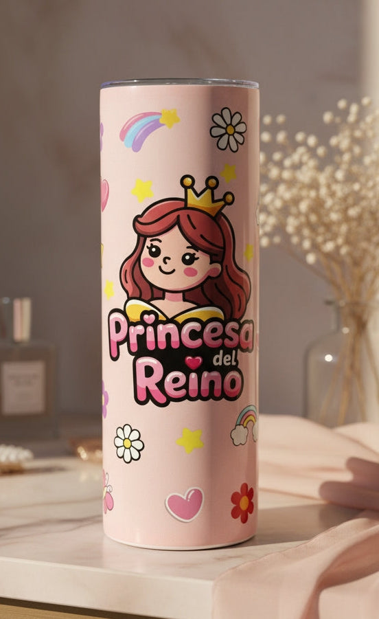 Vaso Térmico 20oz – Princesa del Reino (Rosa, Azul y Violeta)