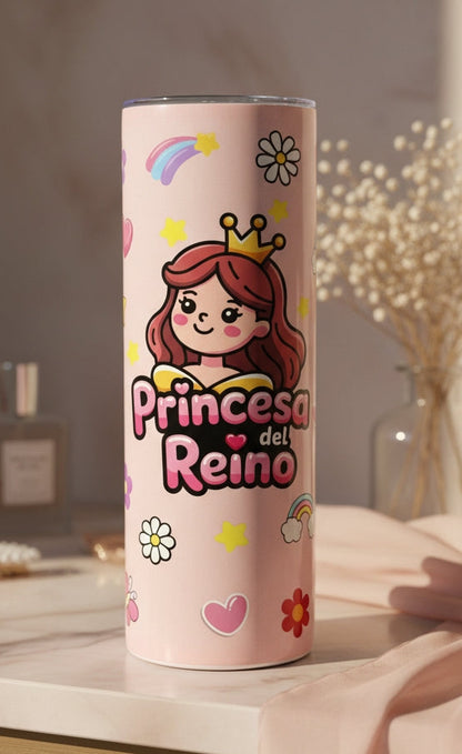 Vaso Térmico 20oz – Princesa del Reino (Rosa, Azul y Violeta)