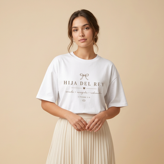 Camisa Oversize Cristiana “Hija del Rey” – Diseño Minimalista Premium