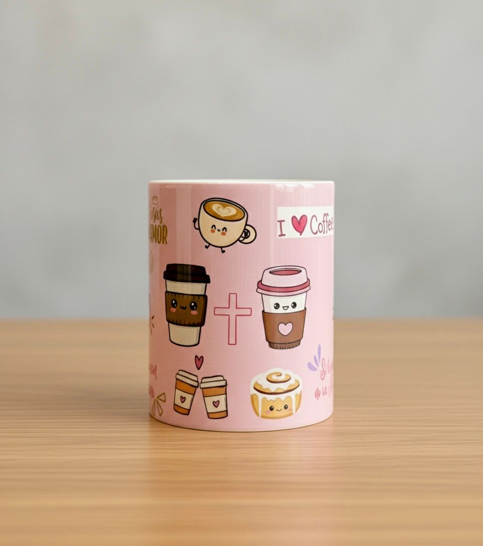 Taza Coffee & Jesus – Ilustrada – 12 oz