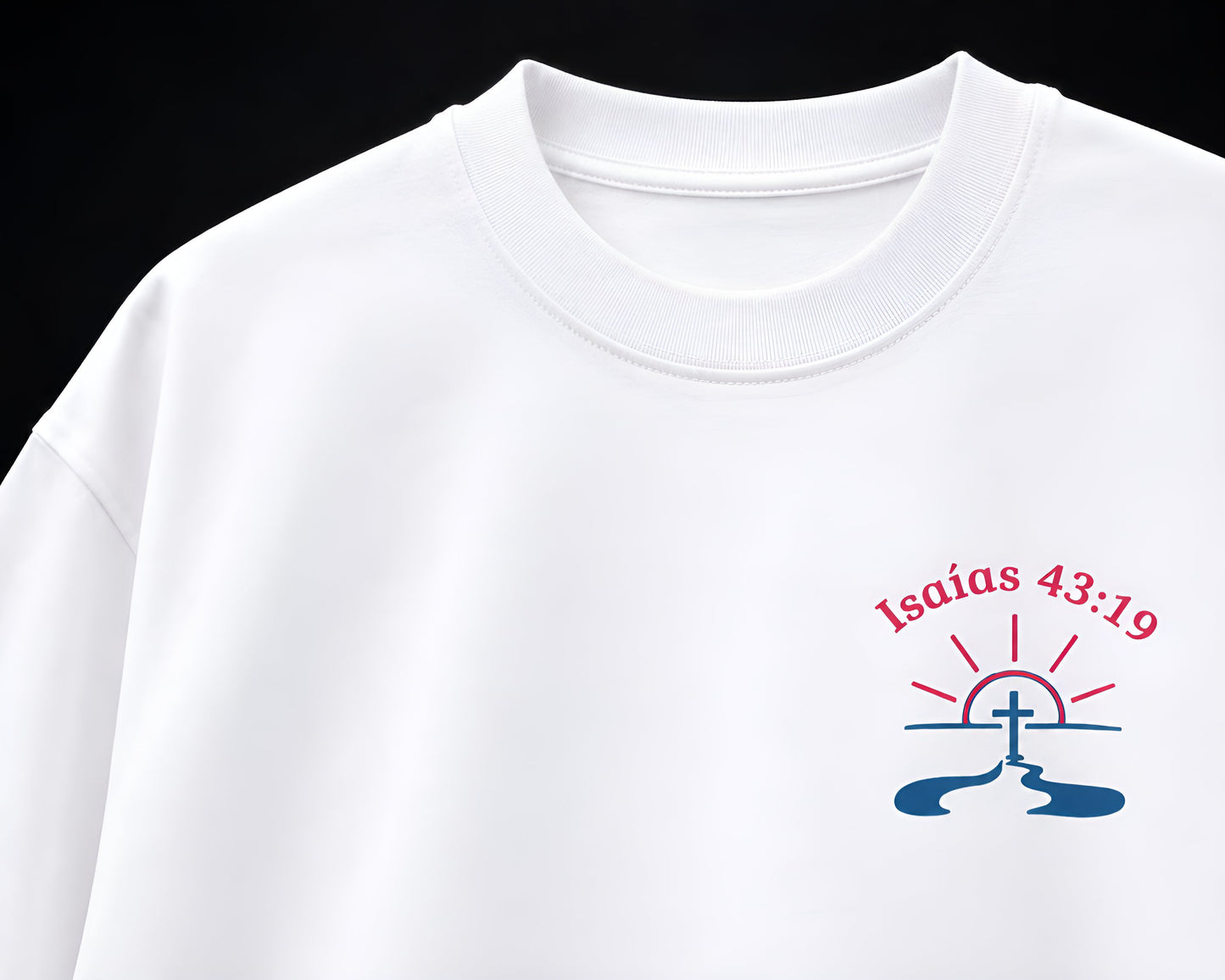 Camiseta Cristiana Oversize Beige – Dios Abre Camino | Isaías 43:19