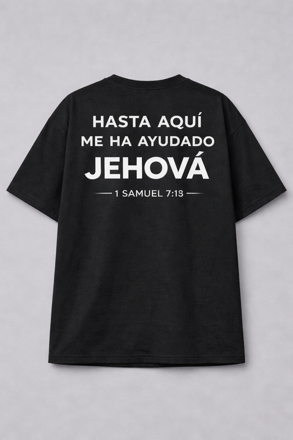 Camiseta Cristiana Oversize “Ebenezer” – Hasta Aquí Me Ha Ayudado Jehová (1 Samuel 7:12)