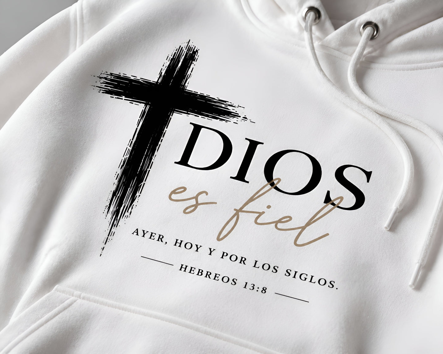 Hoodie Cristiano “Dios es Fiel” | Hebreos 13:8 | Unisex