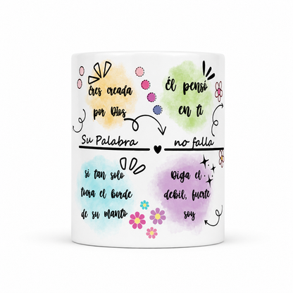 Taza Cristiana “Cristo te ama” – Regalo cristiano con versículo 1 Juan 4:19 (11 oz / 12 oz)
