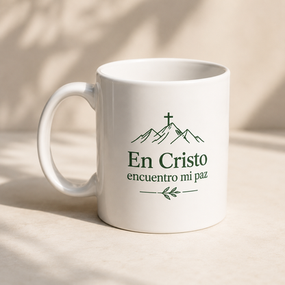 Taza “En Cristo Encuentro Mi Paz” | Cerámica 11 oz