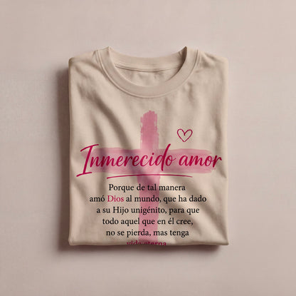 Camiseta Oversize, Inmerecido Amor – Juan 3:16