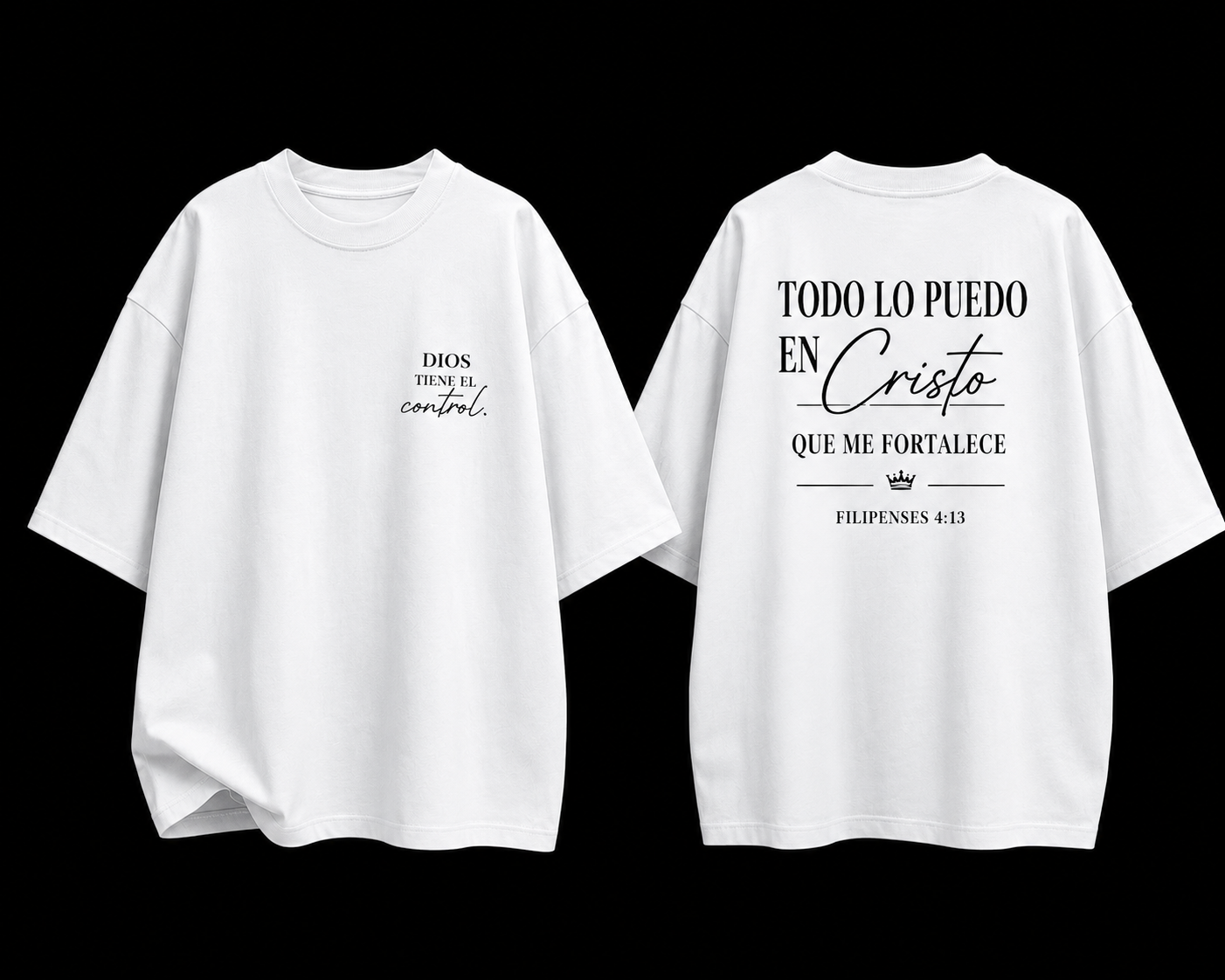 Camisa Oversize Cristiana “Todo Lo Puedo En Cristo” Rosa Premium