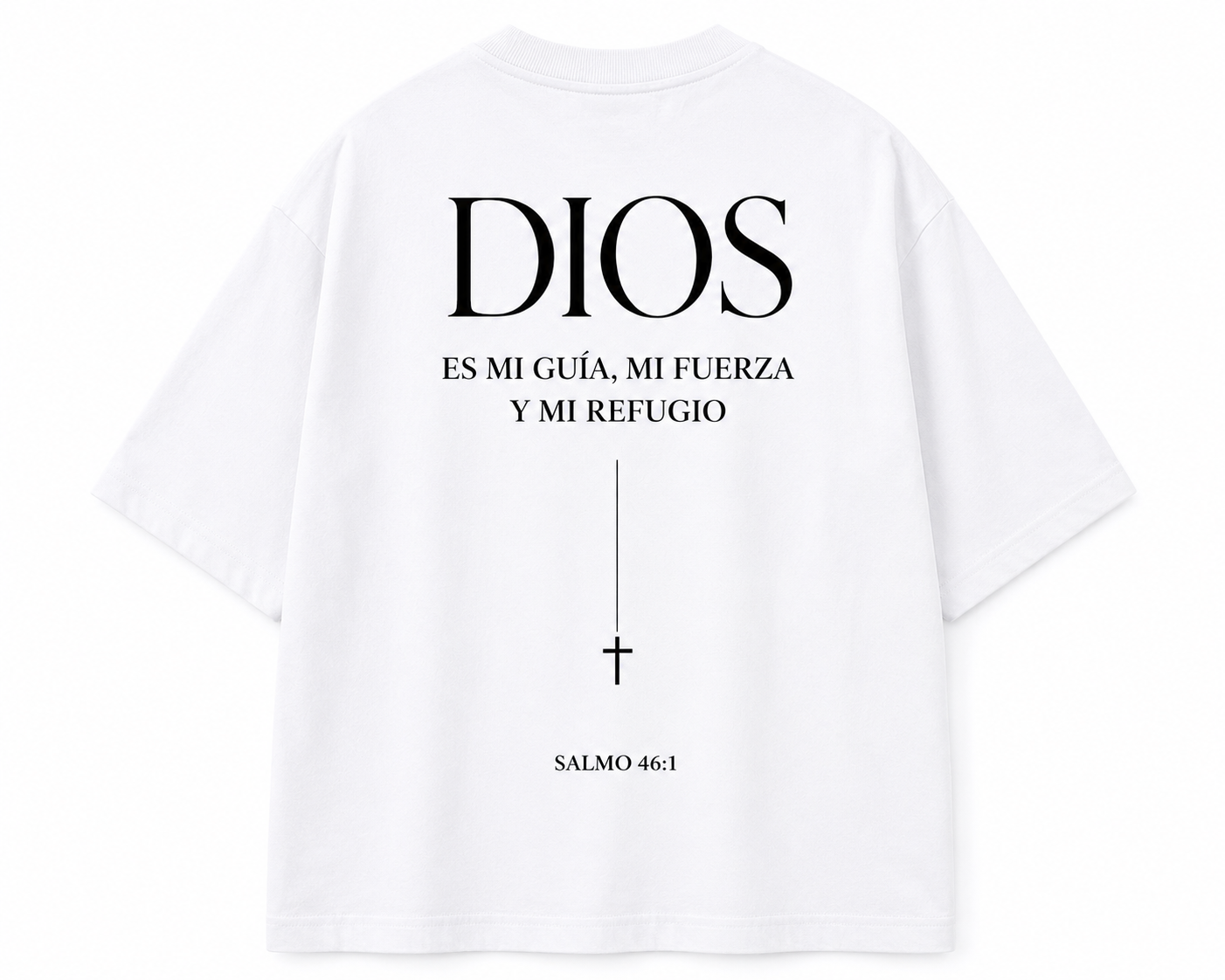 Camisa Oversize Cristiana “Dios es mi guía” – Rosa | Salmo 46:1