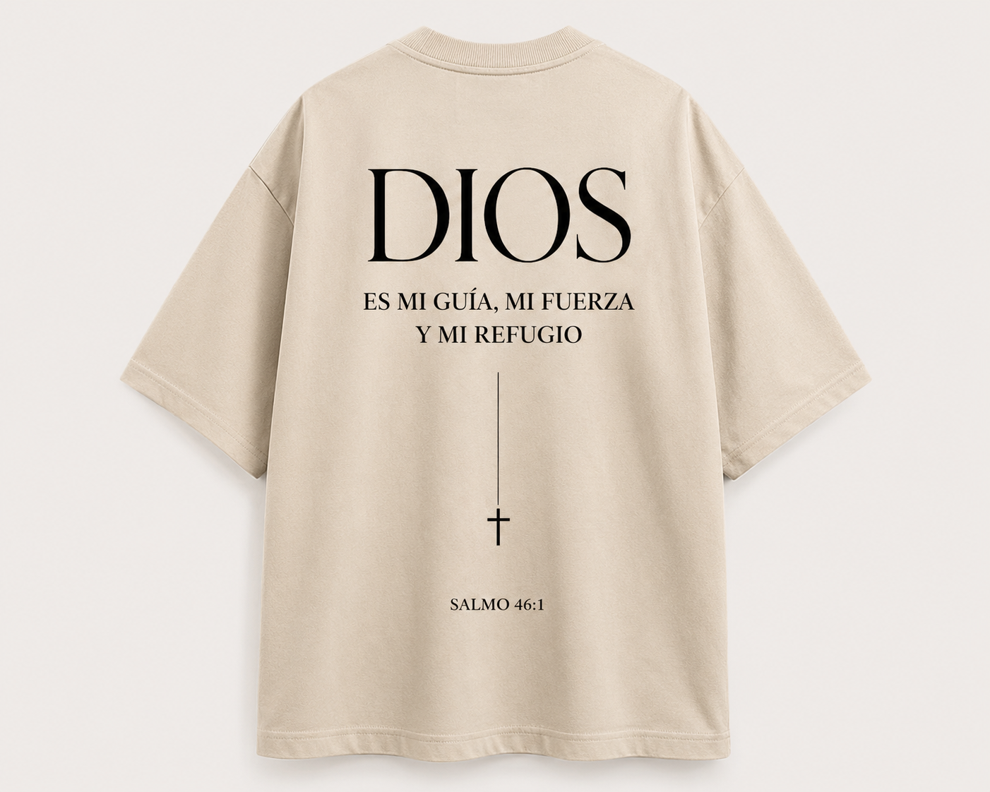 Camisa Oversize Cristiana “Dios es mi guía” – Rosa | Salmo 46:1