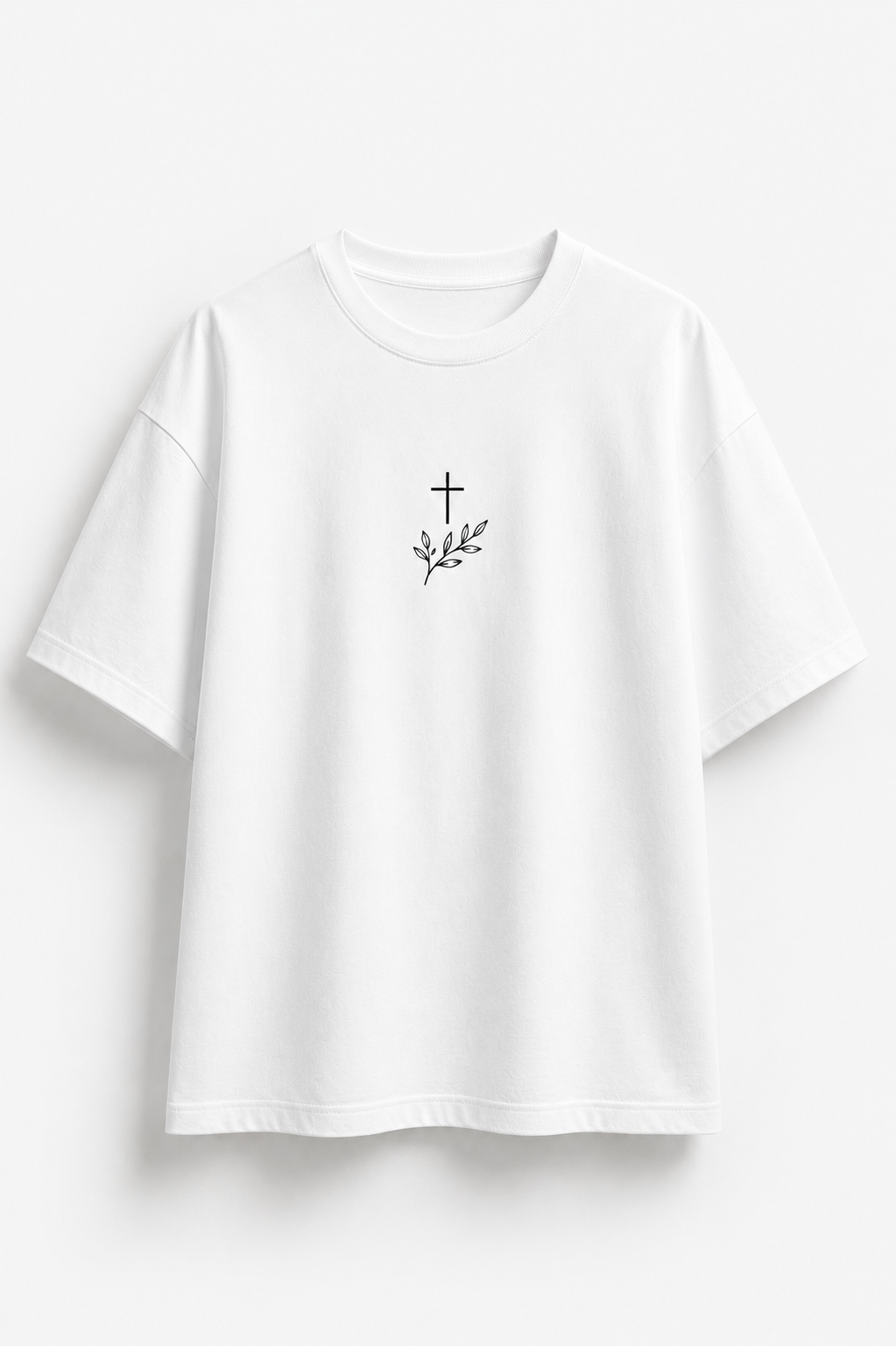 God’s Timing Is Perfect Oversized Christian T-Shirt | Camisa Cristiana Oversize Minimalista Beige y Blanca