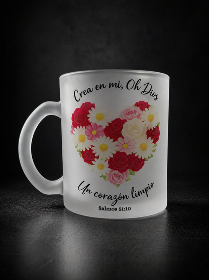 Taza Cristiana “Crea en mí, Oh Dios” – Salmos 51:10 ☕✨