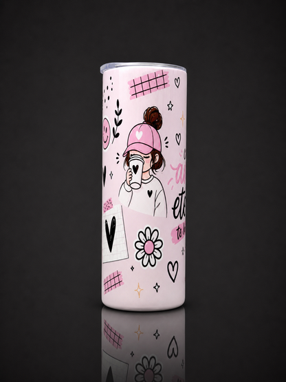 Vaso Térmico 20oz “Dios es Amor” | Diseño Cute Rosado | Frío 12h / Calor 6h