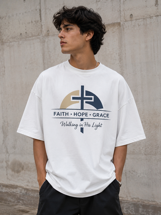 Faith • Hope • Grace – Oversized Christian T-Shirt