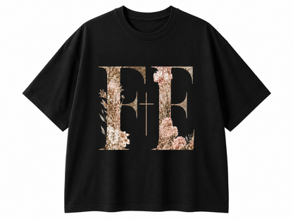 Camisa Oversized “FE” Floral Cristiana – Beige & White Edition
