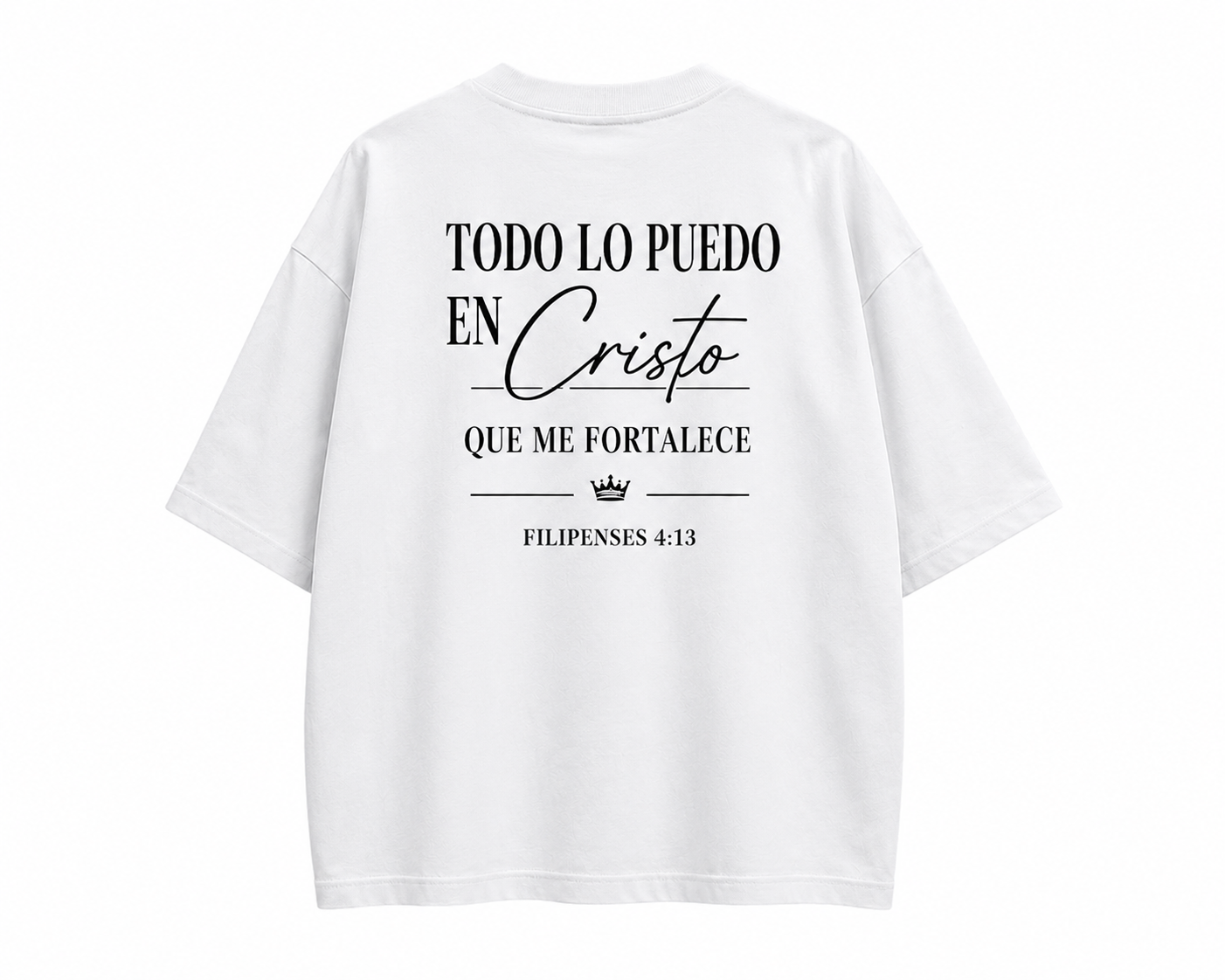 Camisa Oversize Cristiana “Todo Lo Puedo En Cristo” Rosa Premium