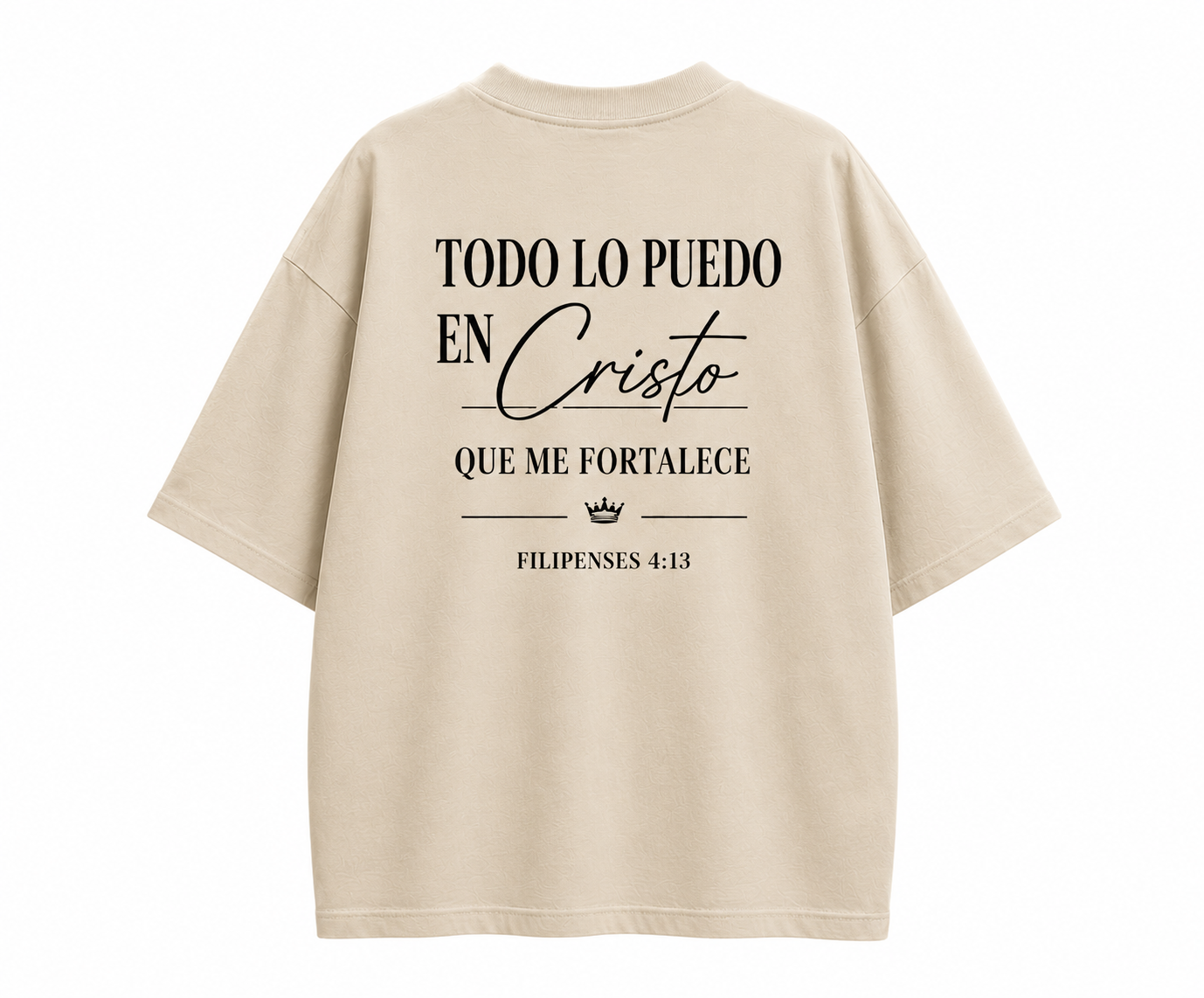 Camisa Oversize Cristiana “Todo Lo Puedo En Cristo” Rosa Premium
