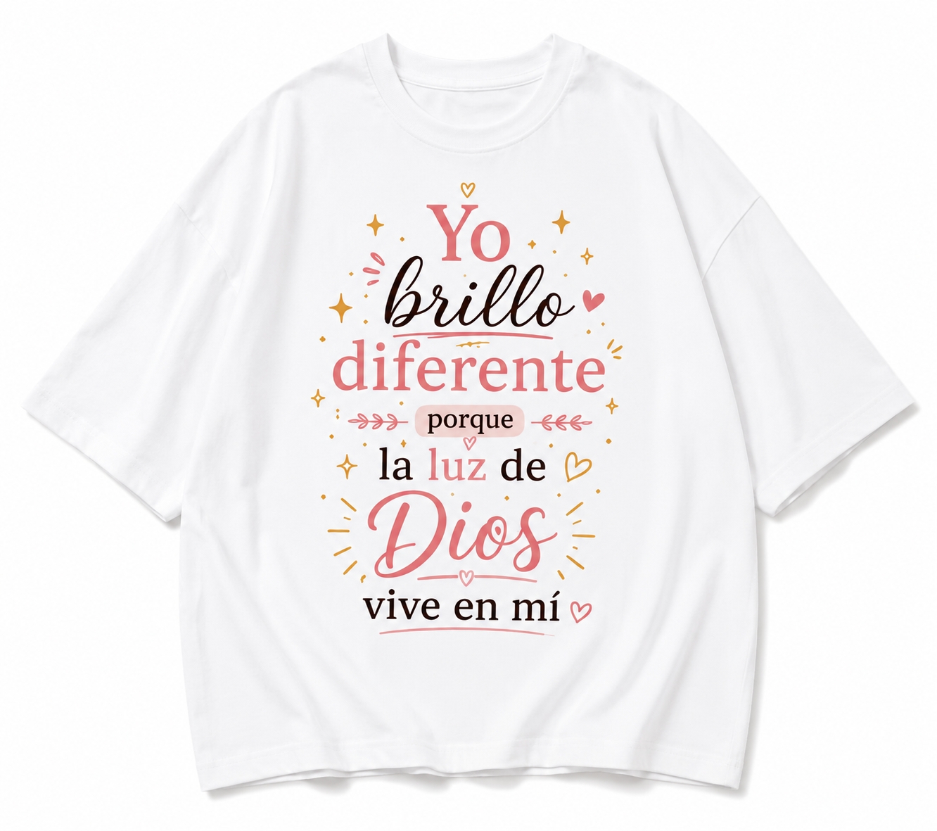 Camisa Oversize Cristiana “Yo Brillo Diferente” – Streetwear Premium