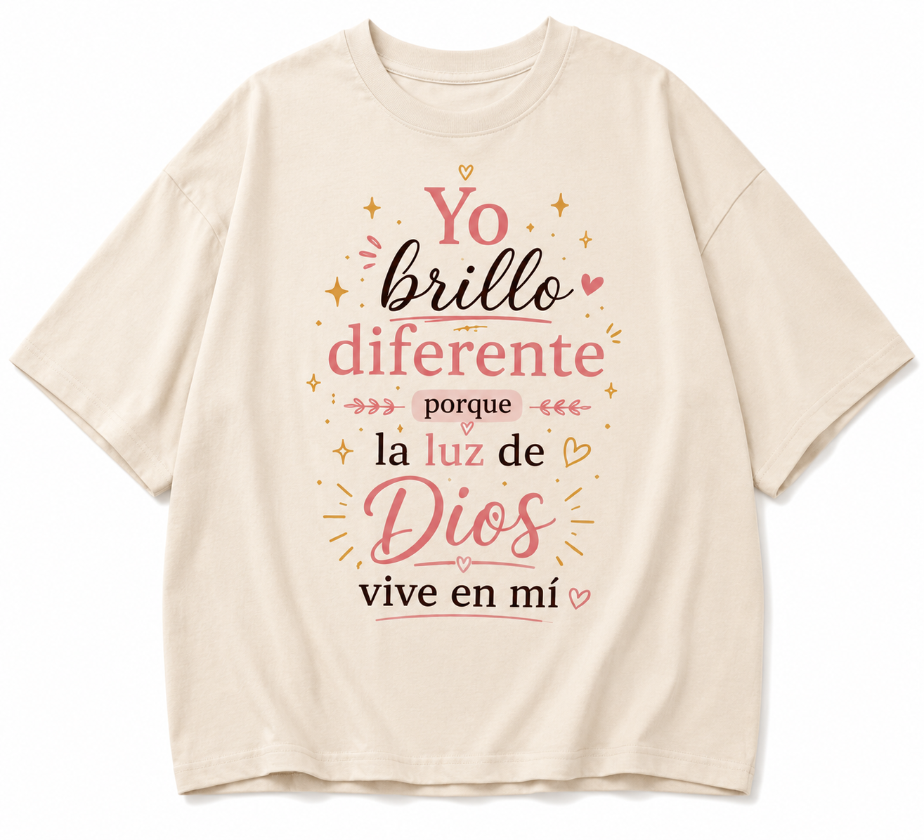 Camisa Oversize Cristiana “Yo Brillo Diferente” – Streetwear Premium