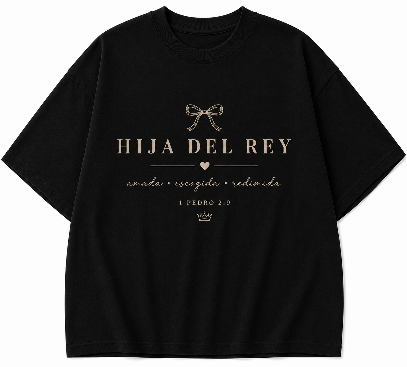 Camisa Oversize Cristiana “Hija del Rey” – Diseño Minimalista Premium