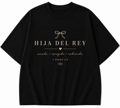 Camisa Oversize Cristiana “Hija del Rey” – Diseño Minimalista Premium