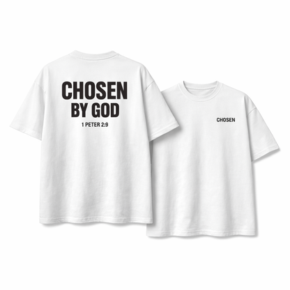Camisa Oversize Cristiana 'Chosen By God' – 1 Pedro 2:9