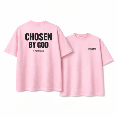 Camisa Oversize Cristiana 'Chosen By God' – 1 Pedro 2:9
