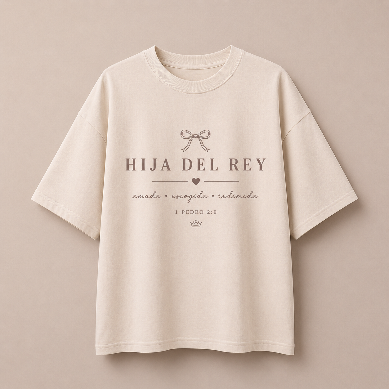 Camisa Oversize Cristiana “Hija del Rey” – Diseño Minimalista Premium