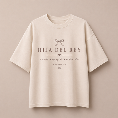 Camisa Oversize Cristiana “Hija del Rey” – Diseño Minimalista Premium
