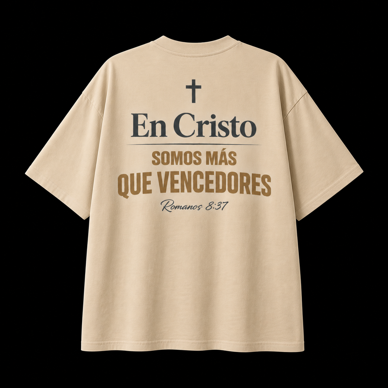 Camisa Oversize 'En Cristo Somos Más Que Vencedores' – Romanos 8:37