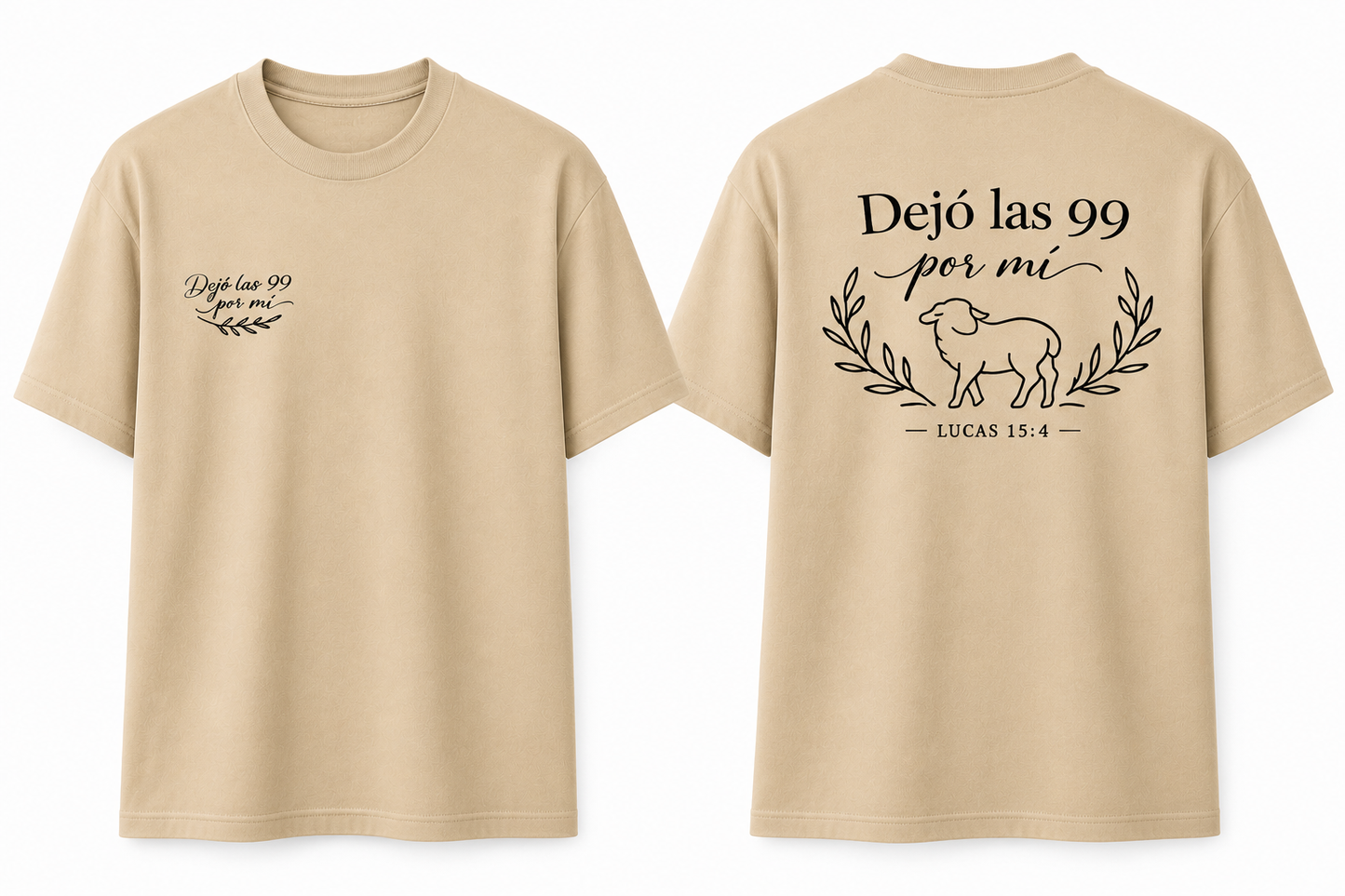 Camisa Cristiana Oversize “Dejó las 99 por mí” – Diseño Bíblico Premium