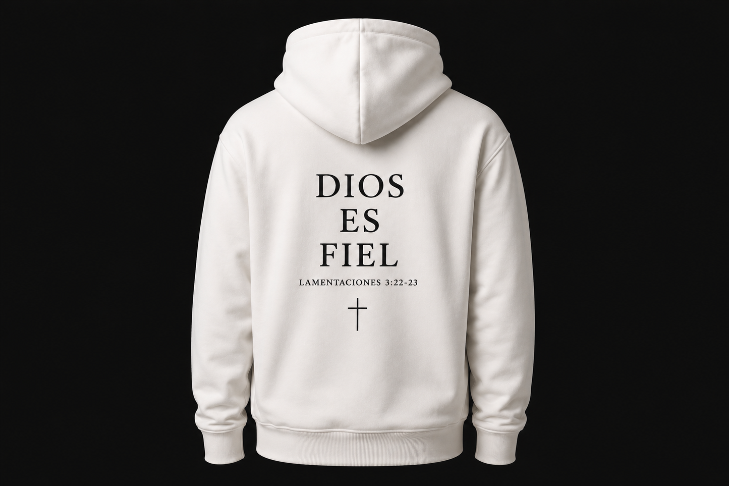 Hoodie Cristiano Jesus Mi Salvador / Dios es Fiel - Sudadera con Capucha Blanca
