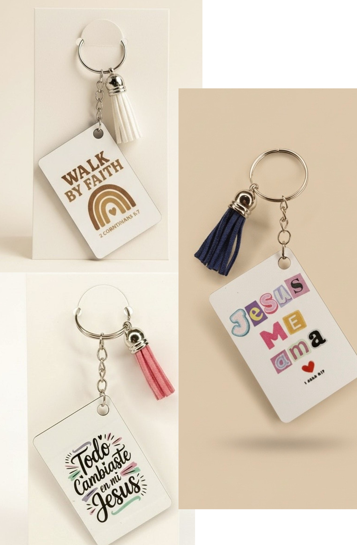 pack de 3 llaveros - Cristo vive 