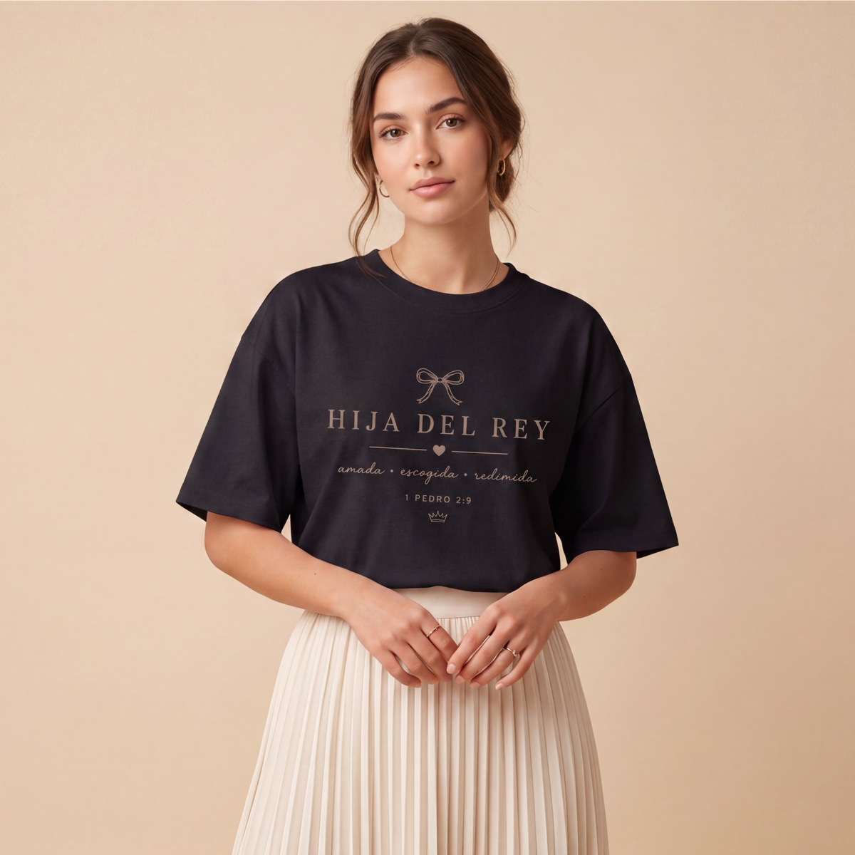 Camisa Oversize Cristiana “Hija del Rey” – Diseño Minimalista Premium