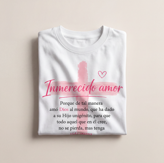 Camiseta Oversize, Inmerecido Amor – Juan 3:16