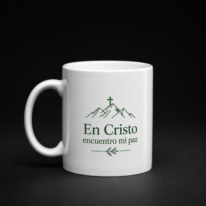 Taza “En Cristo Encuentro Mi Paz” | Cerámica 11 oz