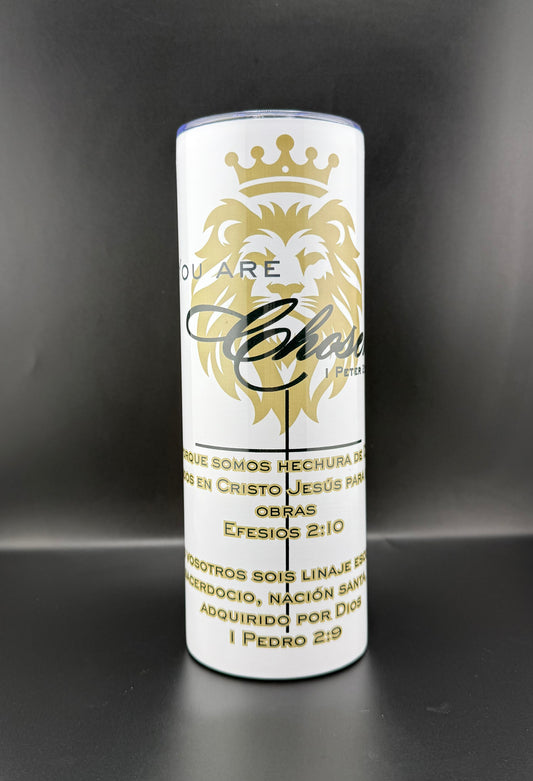 Tumbler “You Are Chosen” – 20oz | Diseño Cristiano Inspirado en 1 Pedro 2:9