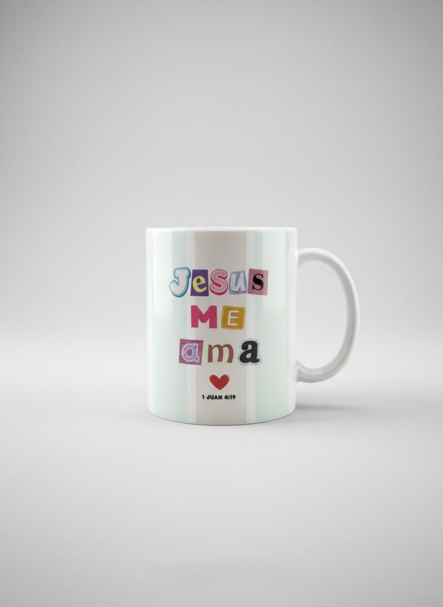 Taza “Jesús me ama” – 1 Juan 4:19 - Cristo vive 
